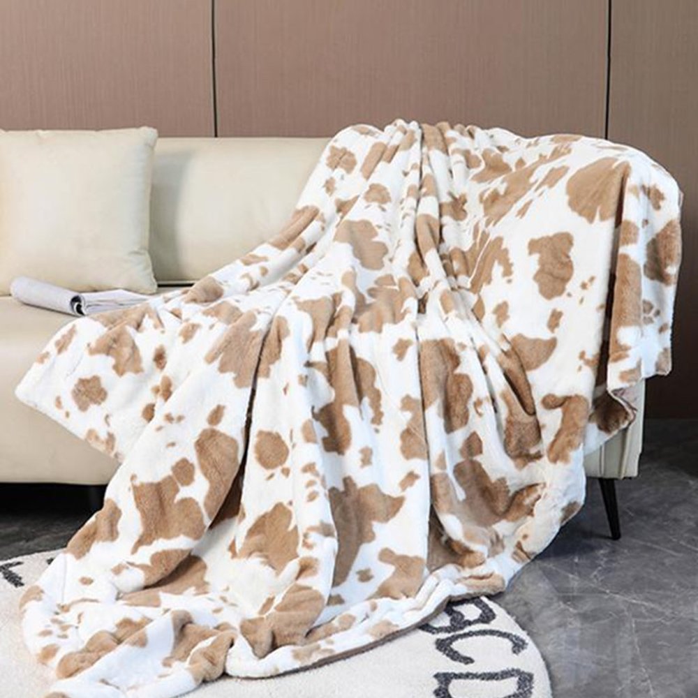 Cow Print Plush Blanket